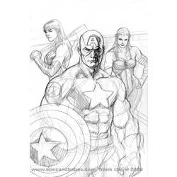 ぬりえページ: キャプテン・アメリカ (スーパーヒーロー) #76721 - 無料の印刷可能なぬりえページ