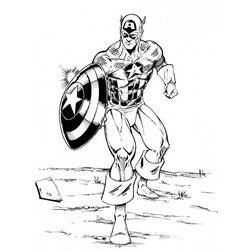 ぬりえページ: キャプテン・アメリカ (スーパーヒーロー) #76725 - 無料の印刷可能なぬりえページ