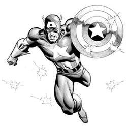 ぬりえページ: キャプテン・アメリカ (スーパーヒーロー) #76731 - 無料の印刷可能なぬりえページ