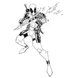 ぬりえページ: デッドプール (スーパーヒーロー) #82861 - 無料の印刷可能なぬりえページ