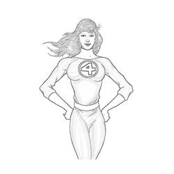 ぬりえページ: 目に見えない女性 (スーパーヒーロー) #83221 - 無料の印刷可能なぬりえページ