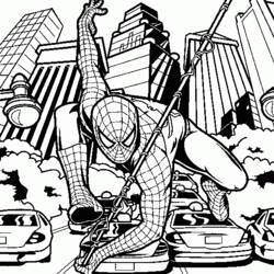 ぬりえページ: スパイダーマン (スーパーヒーロー) #78879 - 無料の印刷可能なぬりえページ