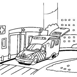 ぬりえページ: 救急車 (交通機関) #136837 - 無料の印刷可能なぬりえページ
