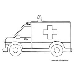 ぬりえページ: 救急車 (交通機関) #136874 - 無料の印刷可能なぬりえページ