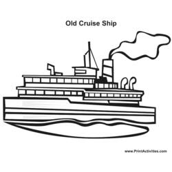 ぬりえページ: 定期船・クルーズ船 (交通機関) #140801 - 無料の印刷可能なぬりえページ