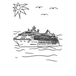 ぬりえページ: 定期船・クルーズ船 (交通機関) #140870 - 無料の印刷可能なぬりえページ