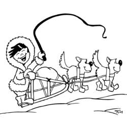 ぬりえページ: 犬ぞり (交通機関) #142626 - 無料の印刷可能なぬりえページ