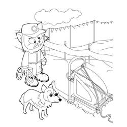 ぬりえページ: 犬ぞり (交通機関) #142646 - 無料の印刷可能なぬりえページ