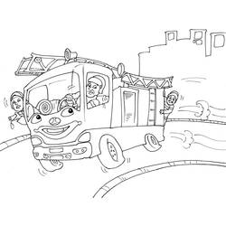 ぬりえページ: 消防車 (交通機関) #135794 - 無料の印刷可能なぬりえページ