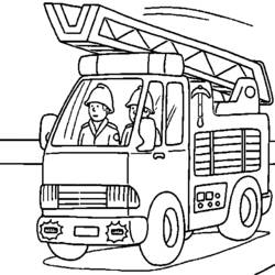 ぬりえページ: 消防車 (交通機関) #135810 - 無料の印刷可能なぬりえページ