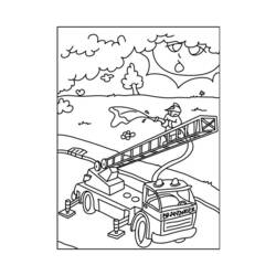 ぬりえページ: 消防車 (交通機関) #135850 - 無料の印刷可能なぬりえページ