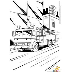 ぬりえページ: 消防車 (交通機関) #135851 - 無料の印刷可能なぬりえページ