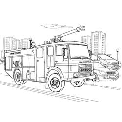 ぬりえページ: 消防車 (交通機関) #135854 - 無料の印刷可能なぬりえページ