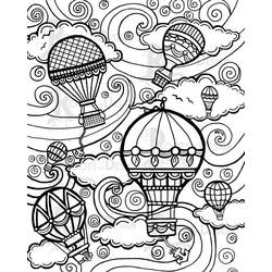 ぬりえページ: 熱気球 (交通機関) #134682 - 無料の印刷可能なぬりえページ