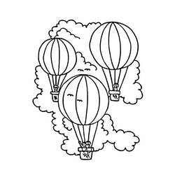 ぬりえページ: 熱気球 (交通機関) #134699 - 無料の印刷可能なぬりえページ