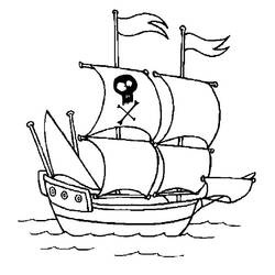 ぬりえページ: 海賊船 (交通機関) #138204 - 無料の印刷可能なぬりえページ