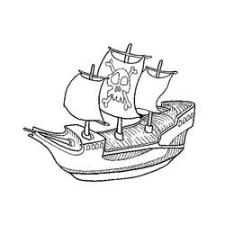ぬりえページ: 海賊船 (交通機関) #138211 - 無料の印刷可能なぬりえページ