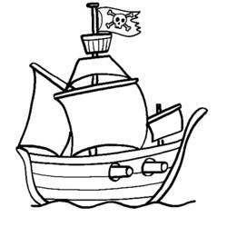ぬりえ: 海賊船 - 無料の印刷可能なぬりえページ