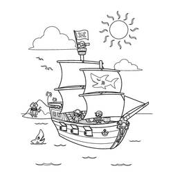 ぬりえページ: 海賊船 (交通機関) #138303 - 無料の印刷可能なぬりえページ