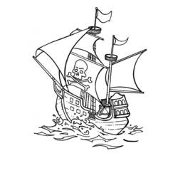 ぬりえページ: 海賊船 (交通機関) #138413 - 無料の印刷可能なぬりえページ
