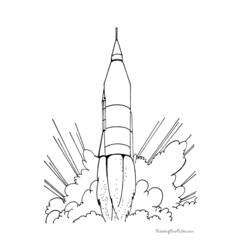 ぬりえページ: ロケット (交通機関) #140159 - 無料の印刷可能なぬりえページ