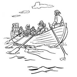 ぬりえページ: カヌー・手漕ぎボート (交通機関) #142217 - 無料の印刷可能なぬりえページ