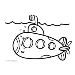 ぬりえ: 潜水艦 - 無料の印刷可能なぬりえページ