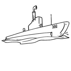 ぬりえページ: 潜水艦 (交通機関) #137707 - 無料の印刷可能なぬりえページ