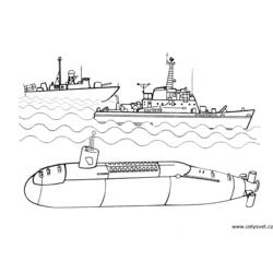 ぬりえページ: 潜水艦 (交通機関) #137761 - 無料の印刷可能なぬりえページ