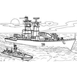 ぬりえページ: 軍艦 (交通機関) #138457 - 無料の印刷可能なぬりえページ