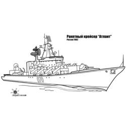 ぬりえページ: 軍艦 (交通機関) #138488 - 無料の印刷可能なぬりえページ