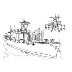 ぬりえページ: 軍艦 (交通機関) #138516 - 無料の印刷可能なぬりえページ