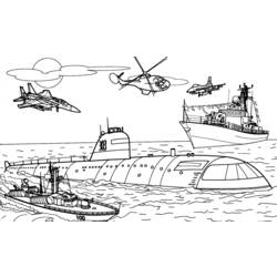 ぬりえページ: 軍艦 (交通機関) #138625 - 無料の印刷可能なぬりえページ